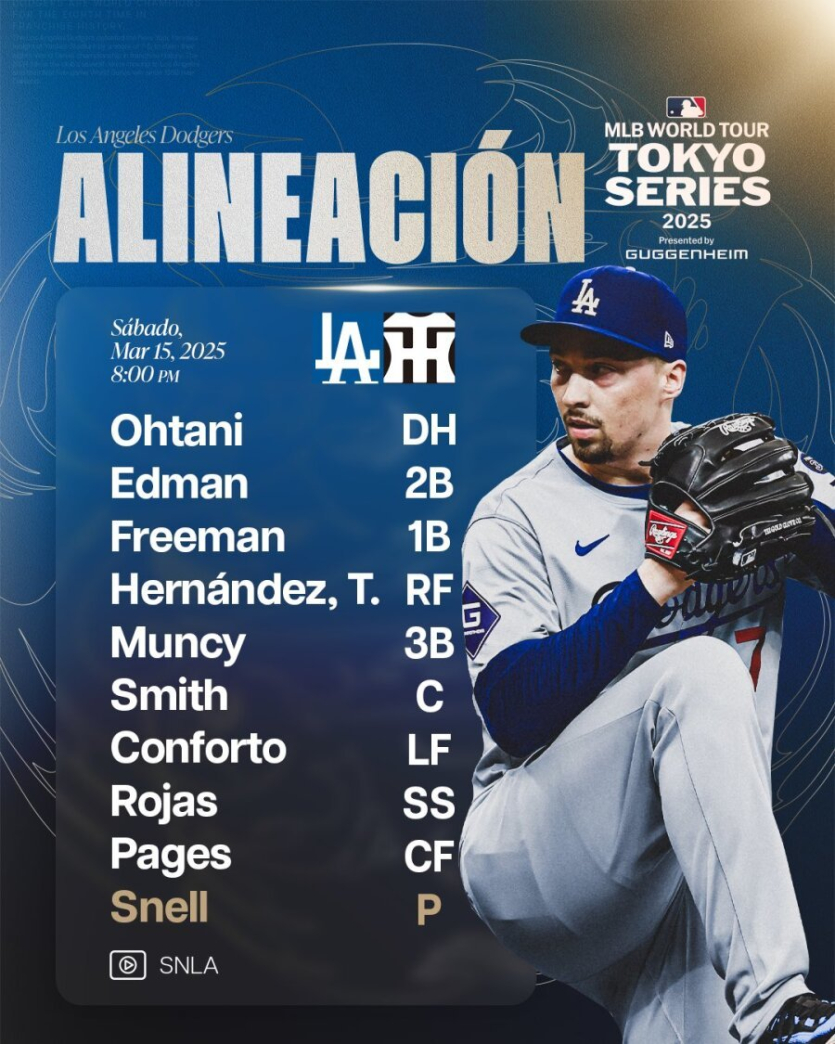 다저스 한신전 라인업