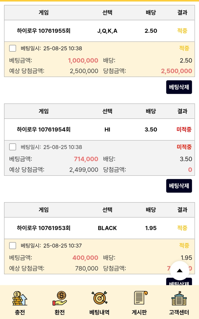 오늘-미니게임-하이로우로-먹은거-공유