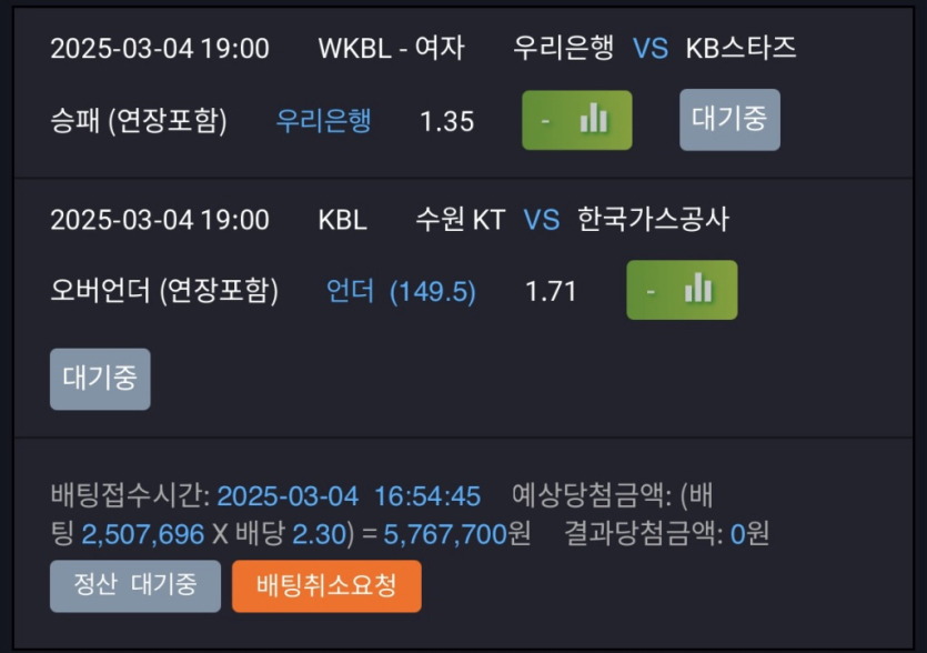 두폴 배팅 했어요 ㅅㅅ