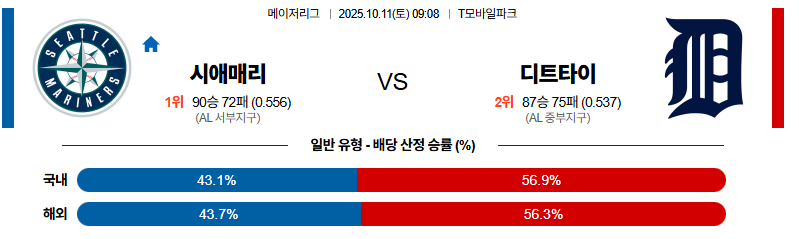 벳조이-스포츠-분석10월11일-시애틀디트로이트-mlb-분석-및-예측